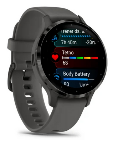 Smartwatch sportowy Garmin Venu 3S Szary Grafitowy Czarny 010-02785-00