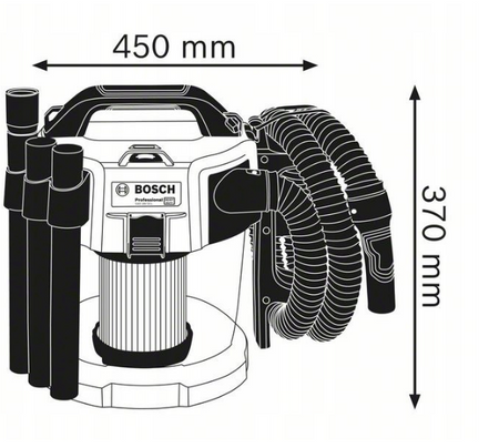 Odkurzacz przemysłowy akumulatorowy Bosch GAS 18 V-10 L 18W + Kółka