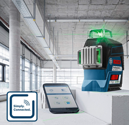 LASER GLL 3-80 CG BOSCH L-BOXX AKU Zielony + 2x2,0Ah + L-Boxx + BM 1