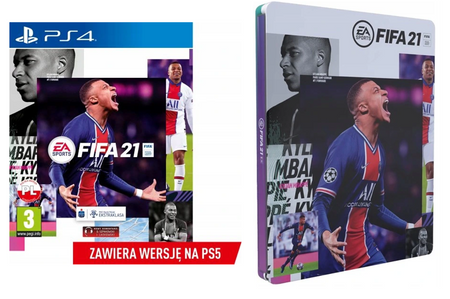 FIFA 21 PL PS4 PS5 PLAYSTATION 4 5 + STEELBOOK