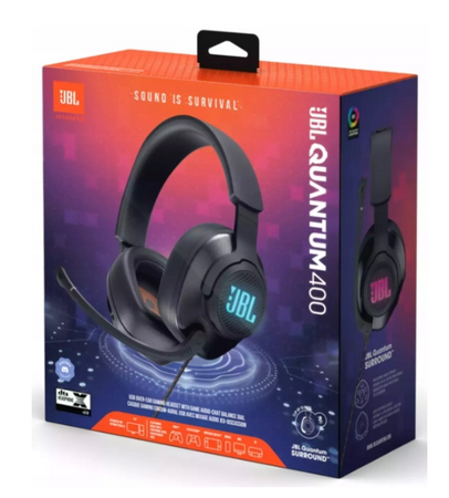 Słuchawki przewodowe wokółuszne JBL Quantum 400 Mikrofon Czarne Black