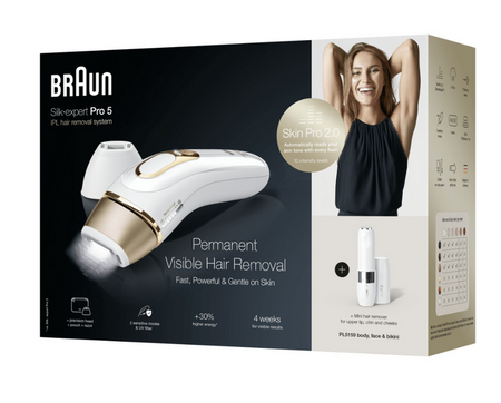 Depilator laserowy BRAUN Silk-expert Pro 5 PL5159 + Kosmetyczka + Trymer