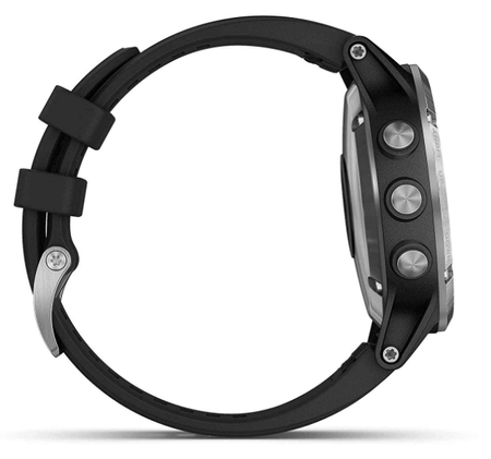 Garmin Fenix 5S Plus Srebrny z Czarnym paskiem