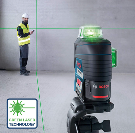 LASER GLL 3-80 CG BOSCH L-BOXX AKU Zielony + 2x2,0Ah + L-Boxx + BM 1