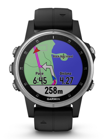 Garmin Fenix 5S Plus Srebrny z Czarnym paskiem