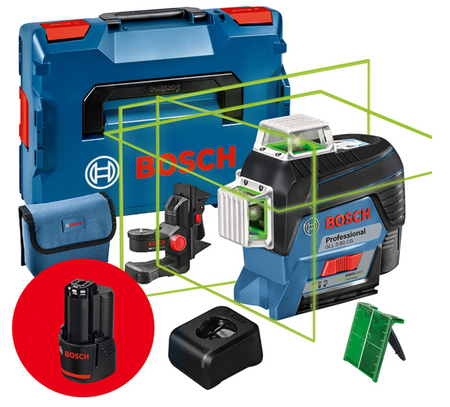 LASER GLL 3-80 CG BOSCH L-BOXX AKU Zielony + 2x2,0Ah + L-Boxx + BM 1