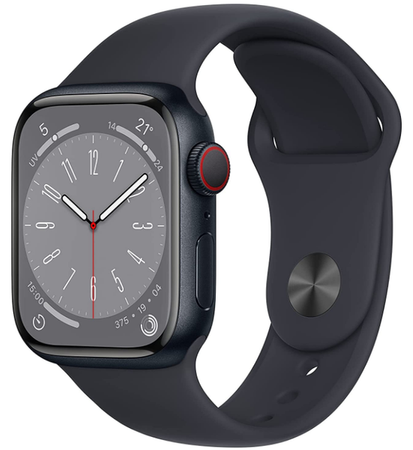   Apple Watch Series 8 GPS + Cellular 41mm koperta z aluminium midnight + opaska sportowa midnight