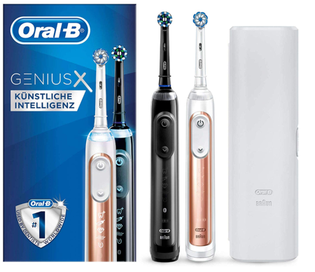 2X Szczoteczka Braun Oral-B Genius X 20900N Dwupak Czarna + Złota