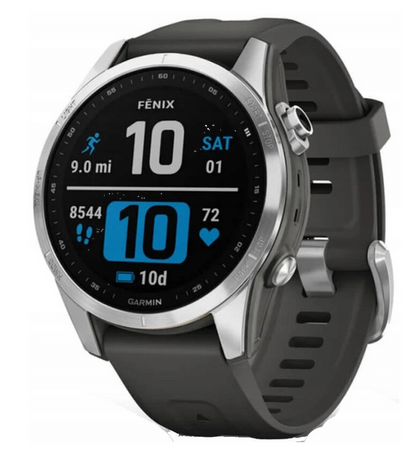 Smartwatch sportowy Garmin Fenix 7S Pro Solar Grafitowy Srebrny 010-02776-01